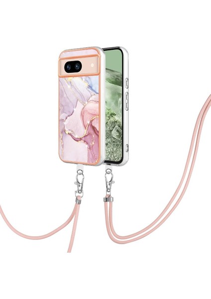 Google Piksel 8A Tampon Mermer Crossbody Kordon Askısı Için Kılıf Yumuşak (Yurt Dışından)