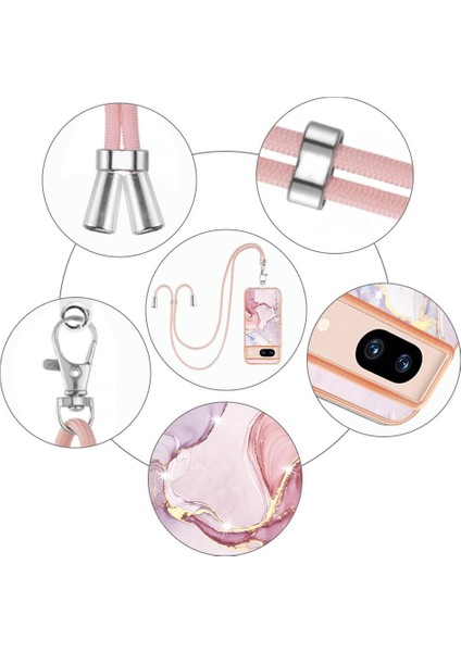 Google Piksel 8A Tampon Mermer Crossbody Kordon Askısı Için Kılıf Yumuşak (Yurt Dışından)