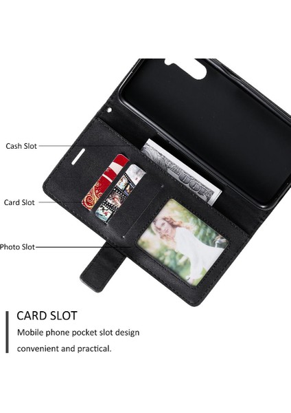 Realme 6 Kart Tutucu Için Kickstand Cüzdan Flip Folio Manyetik Pu (Yurt Dışından) modelleri