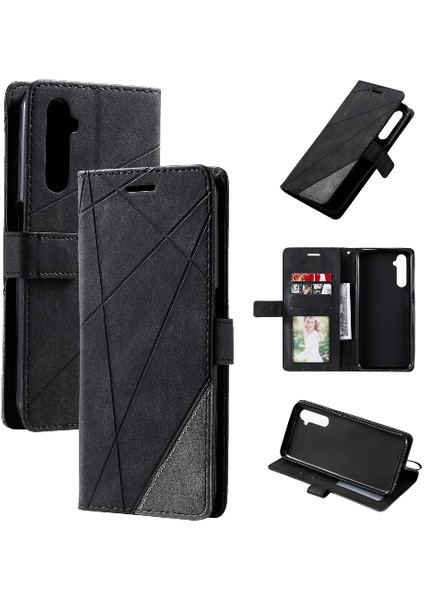 Realme 6 Kart Tutucu Için Kickstand Cüzdan Flip Folio Manyetik Pu (Yurt Dışından) fırsatları