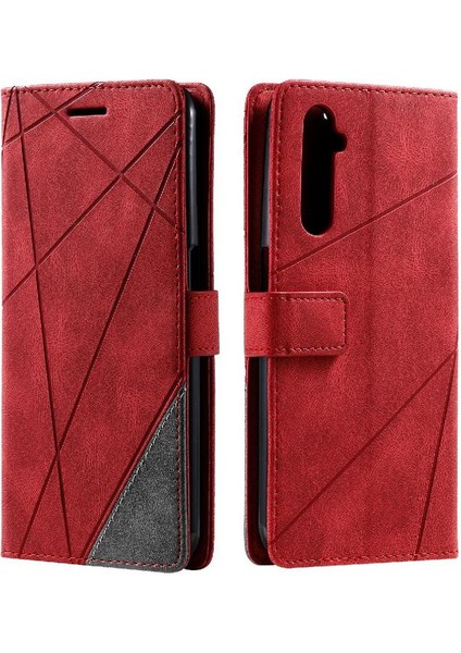 Realme 6 Kart Tutucu Için Kickstand Cüzdan Flip Folio Manyetik Pu (Yurt Dışından)