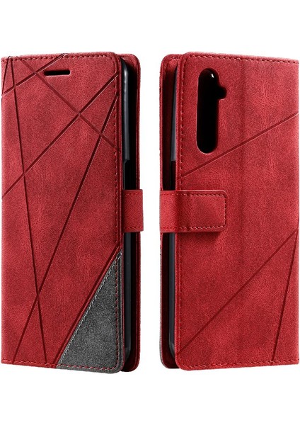 Realme 6 Kart Tutucu Için Kickstand Cüzdan Flip Folio Manyetik Pu (Yurt Dışından) modelleri
