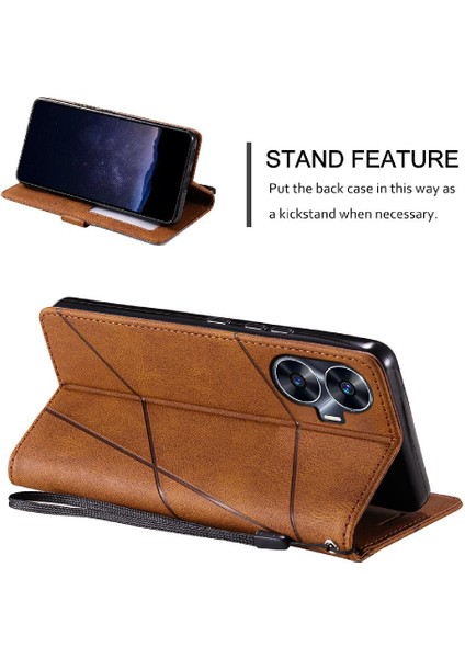 Realme C55 Manyetik Kart Tutucu Için Kickstand Pu Deri Darbeye Dayanıklı (Yurt Dışından) indirimleri
