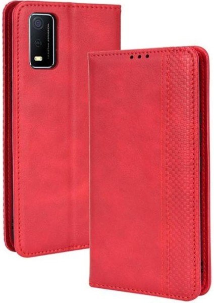 Vivo Y3S 2021 Manyetik Kapatma Pu Deri Cüzdan Için Kılıf (Yurt Dışından)