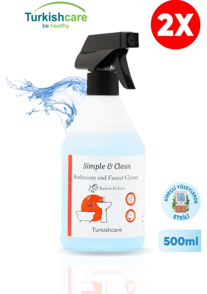 Banyo ve Kireç Sökücü Temizleyici Sprey 2 x 500 ml + Sünger 2'li