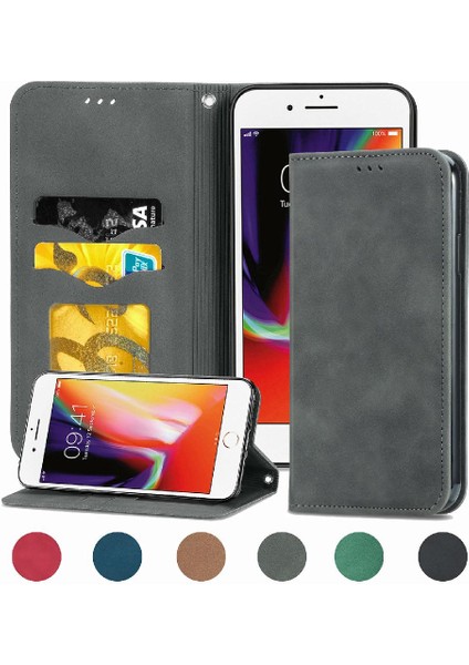 Apple iPhone 8 / 7 / 6 Için Kılıf Cüzdan Deri Kılıf Kapak Çevirin Darbeye (Yurt Dışından)