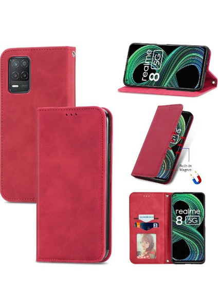 Realme 8 5g/8 Pro Basit Iş Kordon Cüzdan Fermuar Durumda (Yurt Dışından)