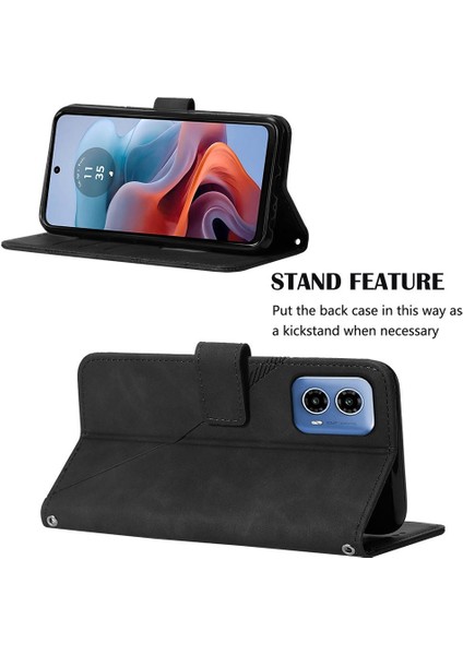 Motorola Moto G34 Kredi Kartı Tutucu Cüzdan Kapak Flip Folio Kitap Için Kılıf (Yurt Dışından)