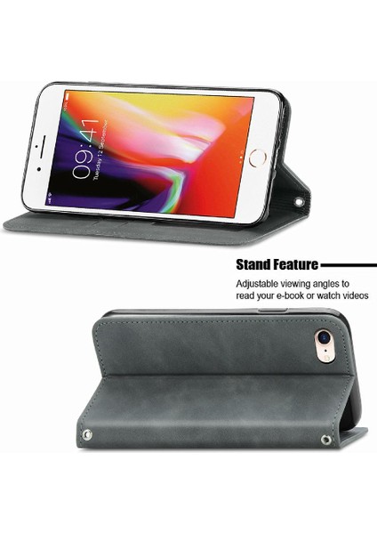 Apple iPhone 8 / 7 / 6 Için Kılıf Cüzdan Deri Kılıf Kapak Çevirin Darbeye (Yurt Dışından)