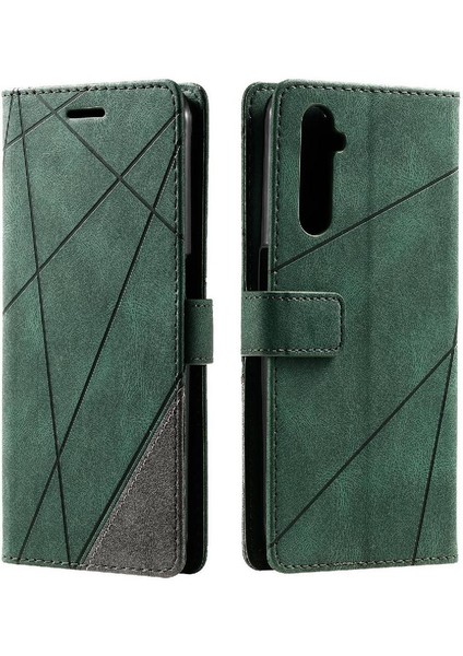 Realme 6 Kart Tutucu Için Kickstand Cüzdan Flip Folio Manyetik Pu (Yurt Dışından)