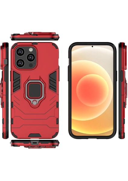 Apple iPhone 14 Için Kılıf Pro Max 360 &deg; Dönen Halka Kickstand Darbeye Kapak (Yurt Dışından)