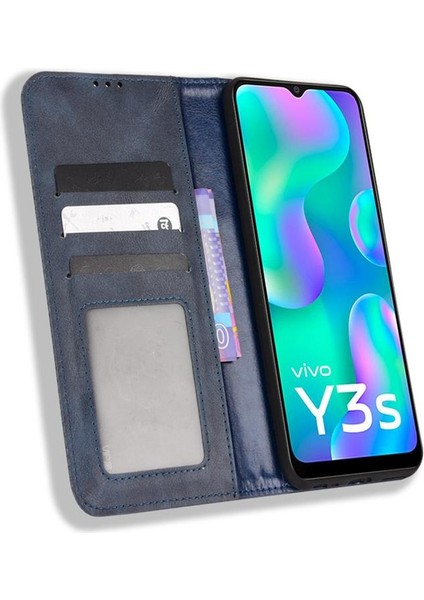 Vivo Y3S 2021 Manyetik Kapatma Pu Deri Cüzdan Için Kılıf (Yurt Dışından) indirimleri