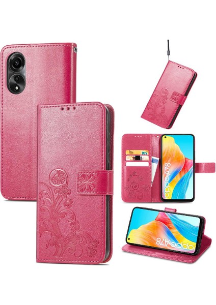 Oppo Için Kılıf A78 4g Kısa Kayış Zarif Iş Dört Yapraklı Yonca Flip (Yurt Dışından) fırsatları