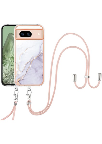 Google Piksel 8A Tampon Mermer Crossbody Kordon Askısı Için Kılıf Yumuşak (Yurt Dışından)
