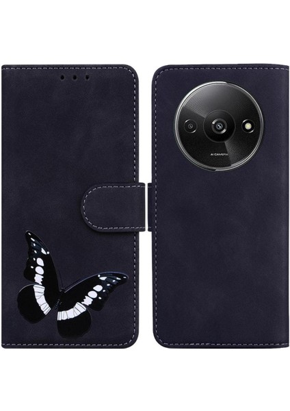 Xiaomi Redmi A3 Flip Folio Kapak Renk Baskılı Kelebek Cüzdan (Yurt Dışından)