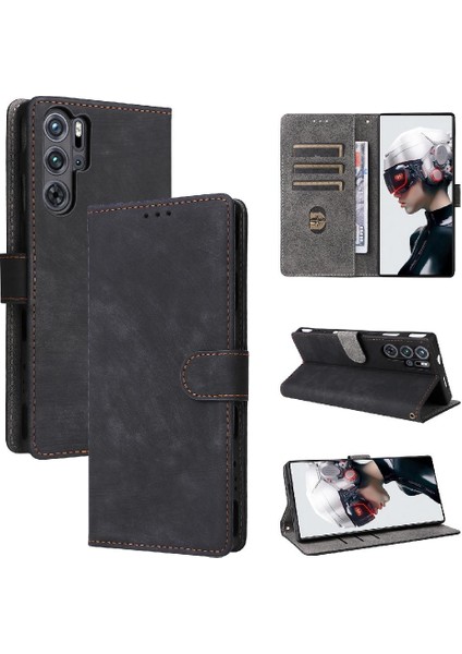 Zte Nubia Kırmızı Sihirli 9 Pro Artı Flip Folio Cüzdan Kart Yuvaları Kapak (Yurt Dışından)