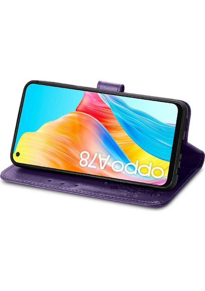 Oppo Için Kılıf A78 4g Kısa Kayış Zarif Iş Dört Yapraklı Yonca Flip (Yurt Dışından) fırsatları