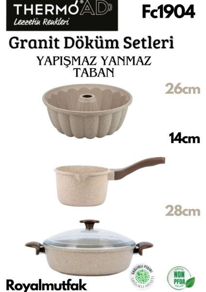 3'lü Vizon Set (Sosluk&sütlük-Kek Kalıbı-28 cm Karnıyarık Tenceresi)