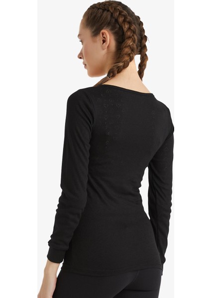 Kadın Termal Üst Uzun Kol Siyah Hafif ve Yumuşak Kumaşla Düşük Aktiviteler İçin fiyatları