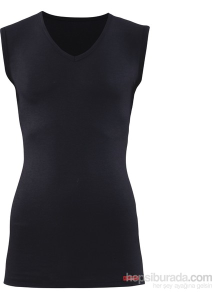 9243 UNİSEX SİYAH V YAKA SIFIR KOL THERMAL
