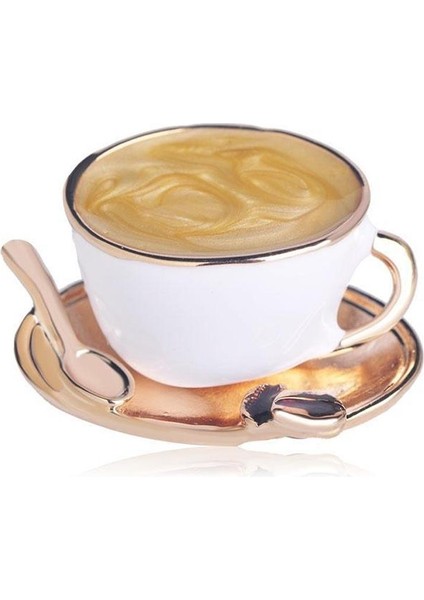 Mini Fincanda Kahve Yaka Iğnesi Broş