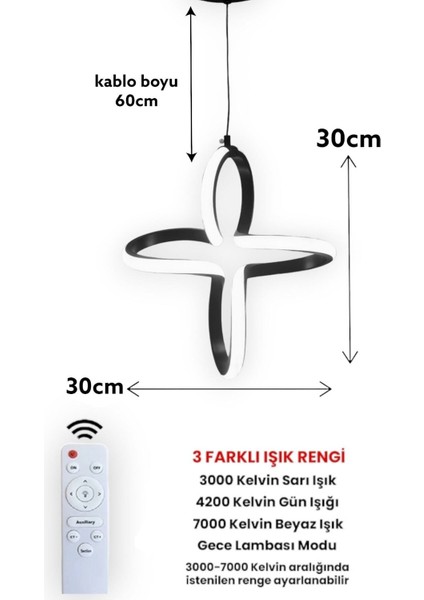 Kumandalı 3 Renk Işıklı Modern Sarkıt LED Avize Gümüş Kasa Antre, Hol, Oda fiyatları