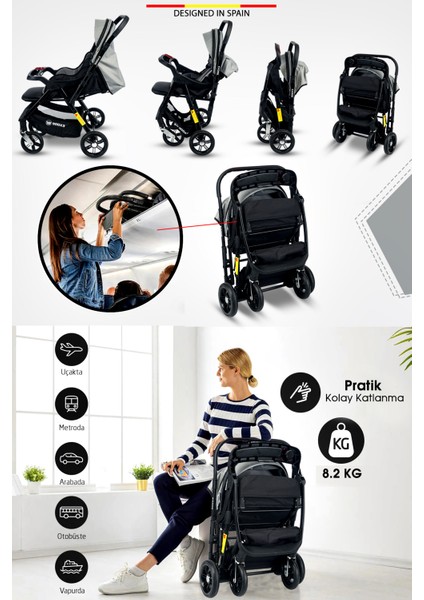 902 X4 Çift Yönlü Travel Sistem Bebek Arabası