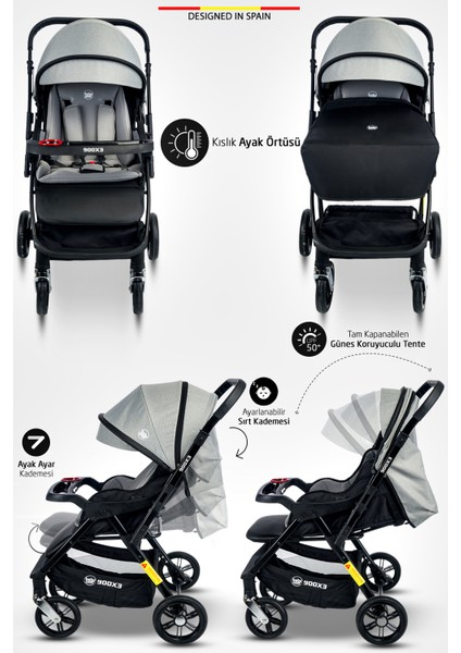 902 X4 Çift Yönlü Travel Sistem Bebek Arabası