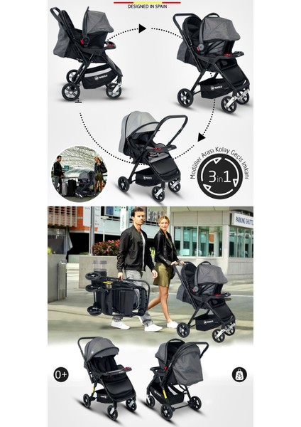 902 X4 Çift Yönlü Travel Sistem Bebek Arabası