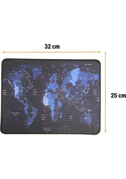 Mouse Pad Kaymaz Taban Pürüzsüz Üst Yüzey 25CMX32CM Küçük Boy Dünya Haritası Mouse Matı