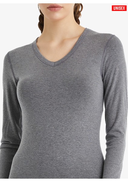 Unisex Termal Tişört 2. Seviye 1257 - Gri Melanj