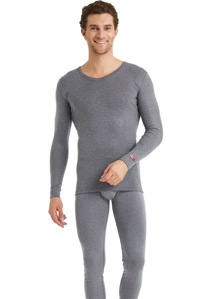 Unisex Termal Tişört 2. Seviye 1257 - Gri Melanj