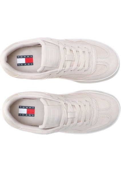 Tommy Hilfiger Tommy Jeans Kadın Bej Greenwich Süet Sneaker