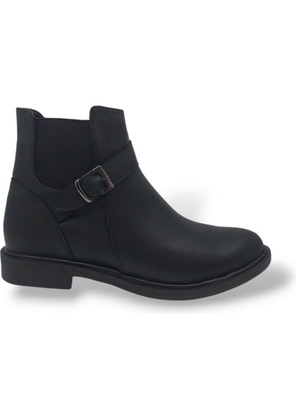 702 Kadın Siyah Fermuarlı Büyük Numara Bot 41 42