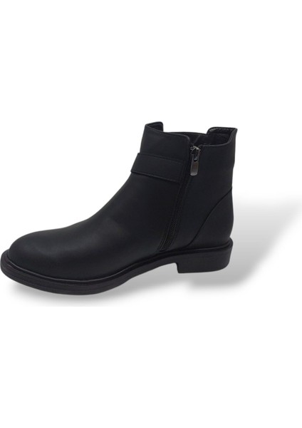 702 Kadın Siyah Fermuarlı Büyük Numara Bot 41 42 modelleri