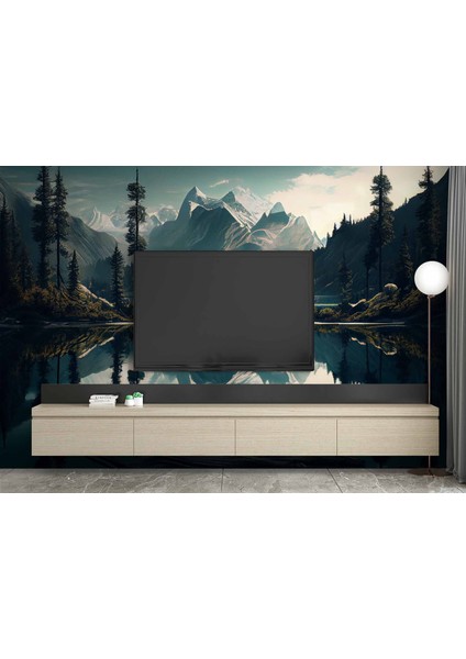 Orman ve Dağ Sanatsal Çizim Manzaralı Duvar Kağıdı modelleri