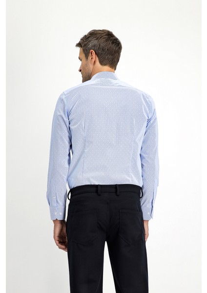 Uzun Kol Slim Fit Dar Kesim Non Iron Klasik Desenli Pamuklu Gömlek modelleri