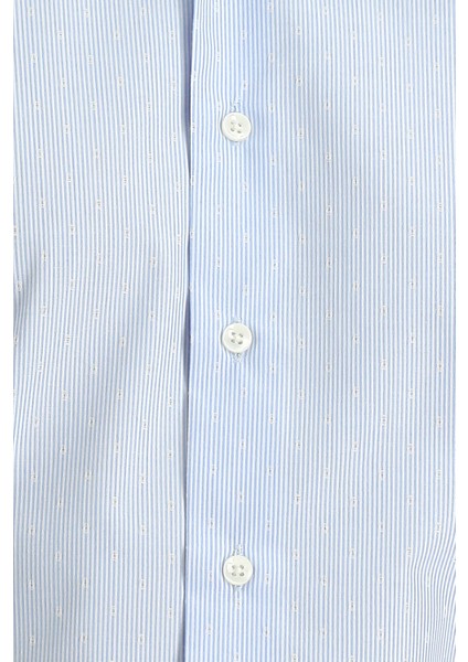 Uzun Kol Slim Fit Dar Kesim Non Iron Klasik Desenli Pamuklu Gömlek fırsatları