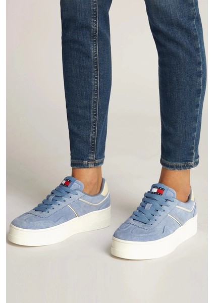 Tommy Jeans Kadın Mavi Greenwich Süet Sneaker