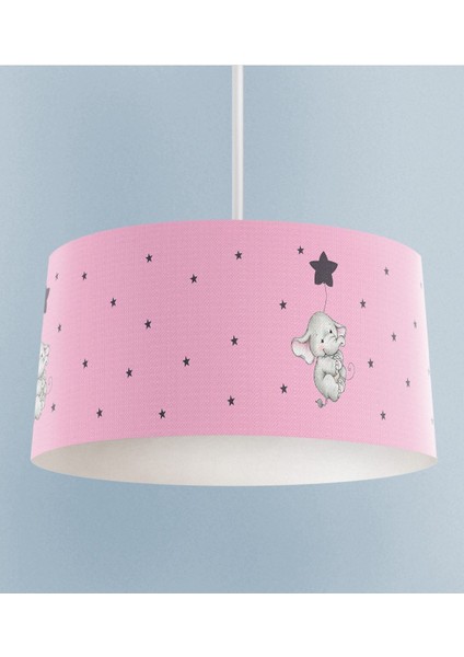 Yıldızlı Fil Desenli Çocuk Odası Sarkıt Avize
