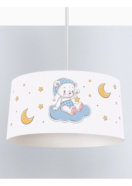 Bulut ve Ayıcık Desenli Çocuk Odası Sarkıt Avize