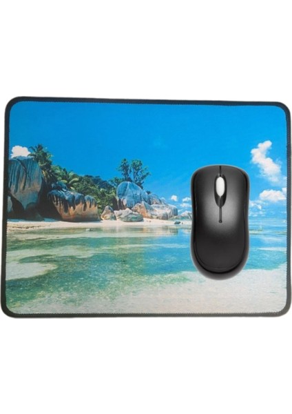 Mouse Pad Kaymaz Taban Pürüzsüz Üst Yüzey 25CMX32CM Küçük Boy Deniz Manzaralı Mouse Matı