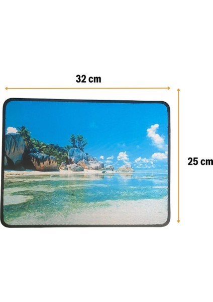 Mouse Pad Kaymaz Taban Pürüzsüz Üst Yüzey 25CMX32CM Küçük Boy Deniz Manzaralı Mouse Matı