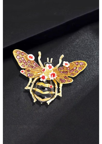 Büyük Bal Arası Taşlı ve Mineli Yaka Iğnesi Broş fırsatları