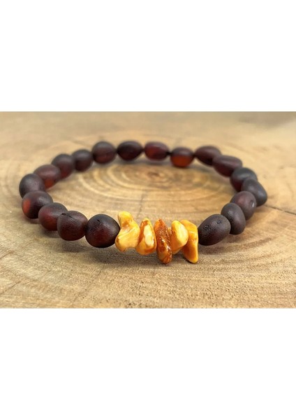 Damla Kehribar Mat Vişne Kemik Tasarım Renk Yetişkin Bileklik fiyatları