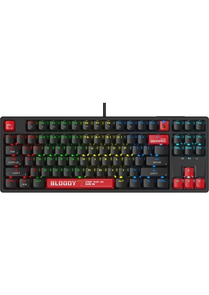 Bloody S87 Mekanik Red Switch RGB Anti-Ghosting Kablolu Klavye