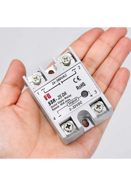 SSR-25DA Ssr Röle Ac Çıkış Dc Tetik 25A Ac 24-380V Tek Fazlı Solid State Röle Elektronik Anahtar Termostat Resiztans Motor Lamba Makine