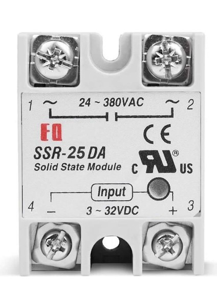 SSR-25DA Ssr Röle Ac Çıkış Dc Tetik 25A Ac 24-380V Tek Fazlı Solid State Röle Elektronik Anahtar Termostat Resiztans Motor Lamba Makine