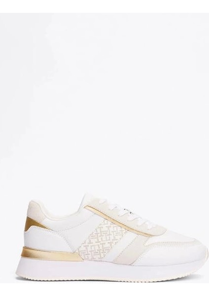 Kadın Beyaz Th Monogram Logolu Sneaker