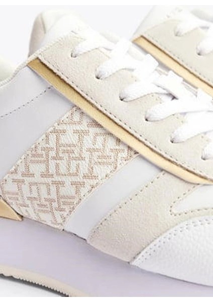 Kadın Beyaz Th Monogram Logolu Sneaker